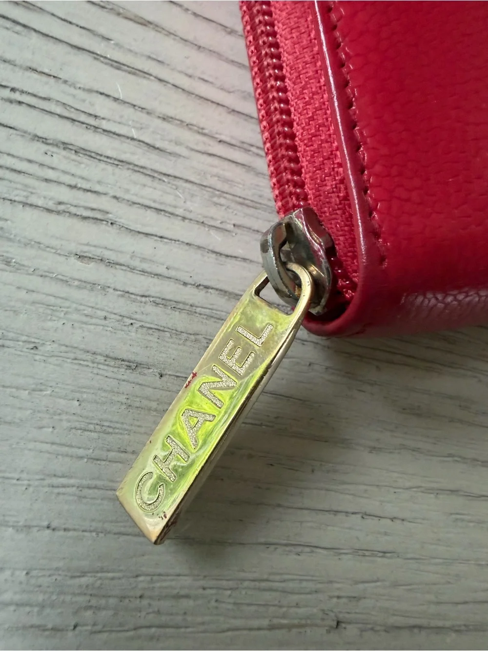 CHANEL CC Logo Zip Around Wallet